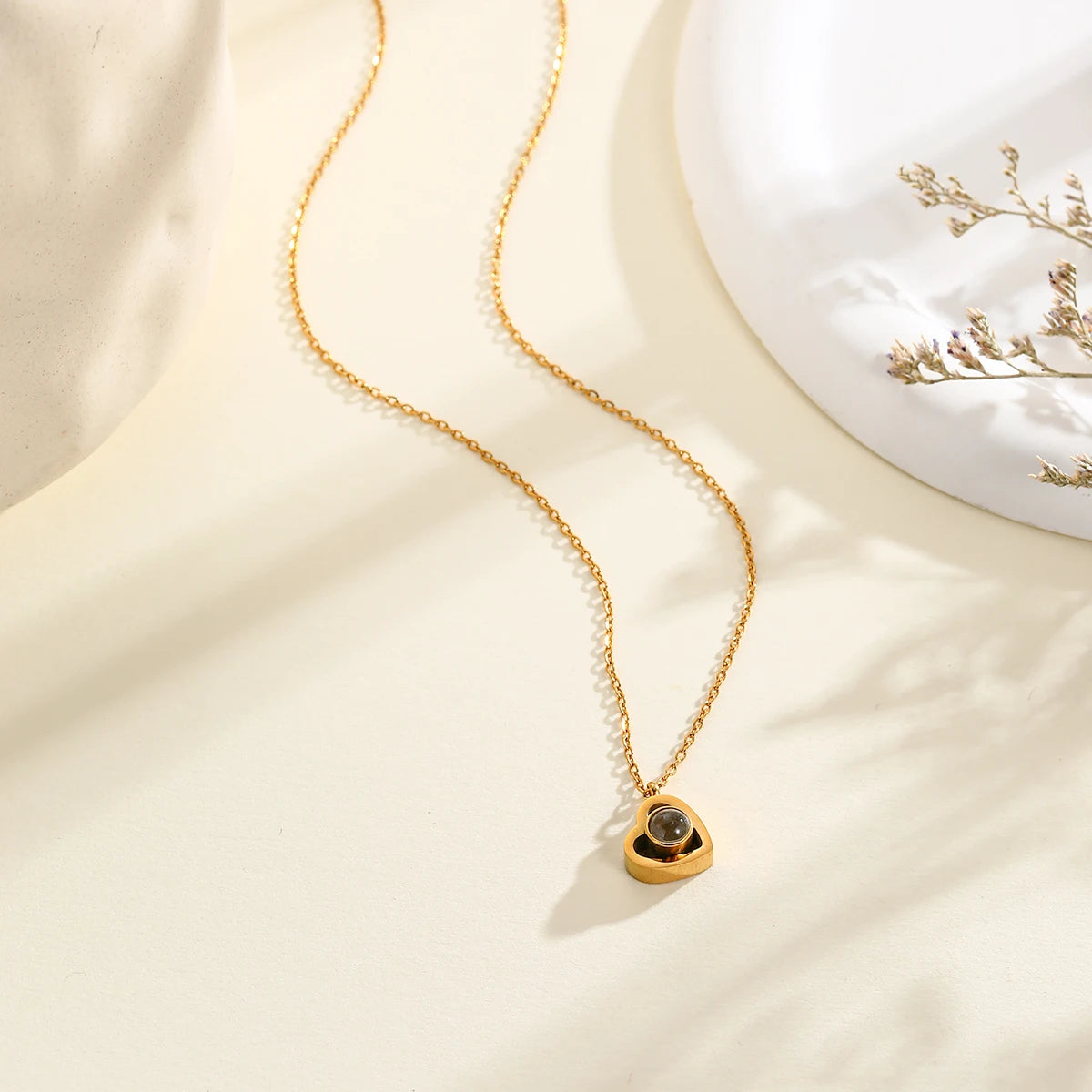 Custom Photo Projection Necklaces Personalized Heart Pendant