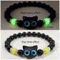 Fashion Luminous Beads Couple Bracelets with Glow-In-The-Dark Cat Charm
