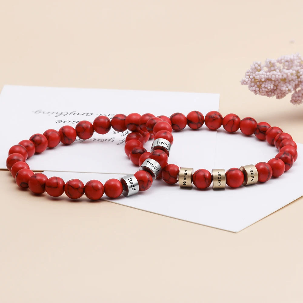 Personalized Stainless Steel Beaded Chain Name