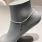 925 Sterling Silver Anklet with Moving Diamonds