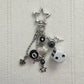 Handmade Edgy Black & White Dice Keychain