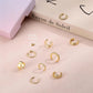 9Pcs 14K Gold Plated Non-Piercing Ear Cuff Set