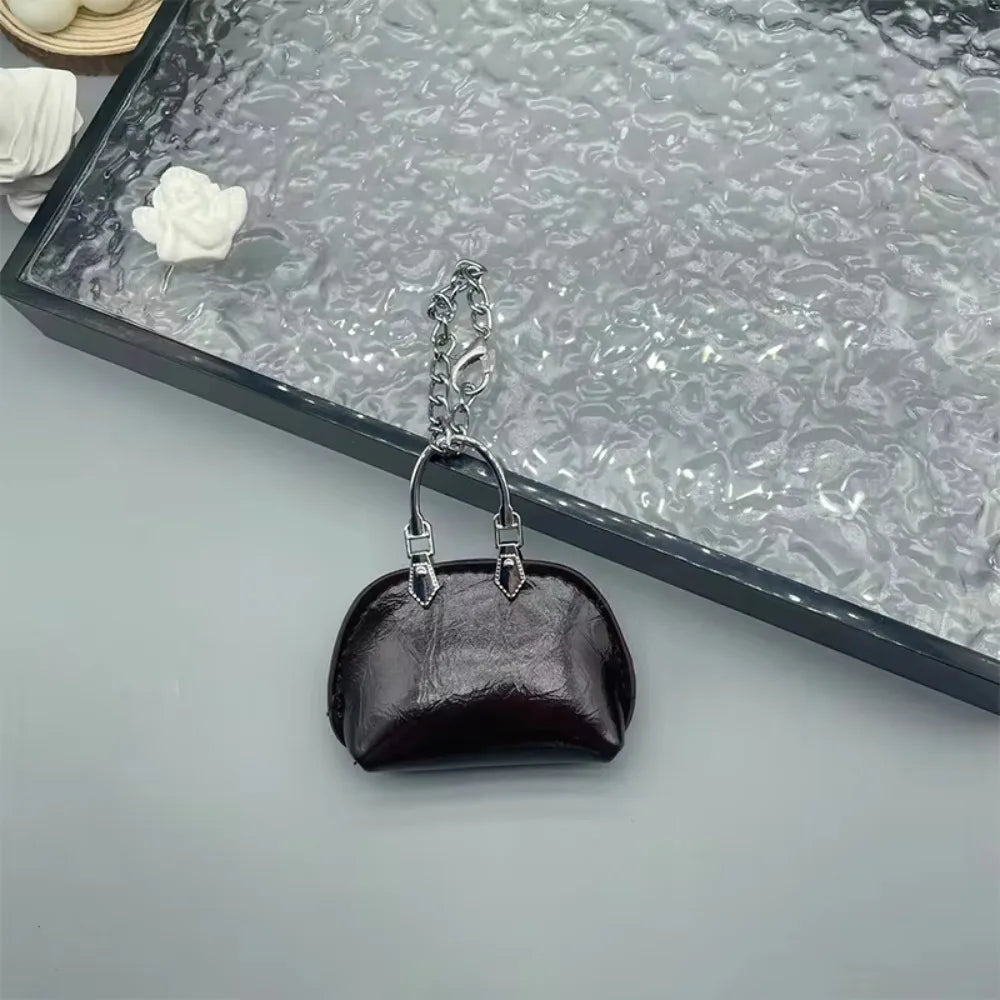 Mini PU Leather Handbag Keychain Pendant