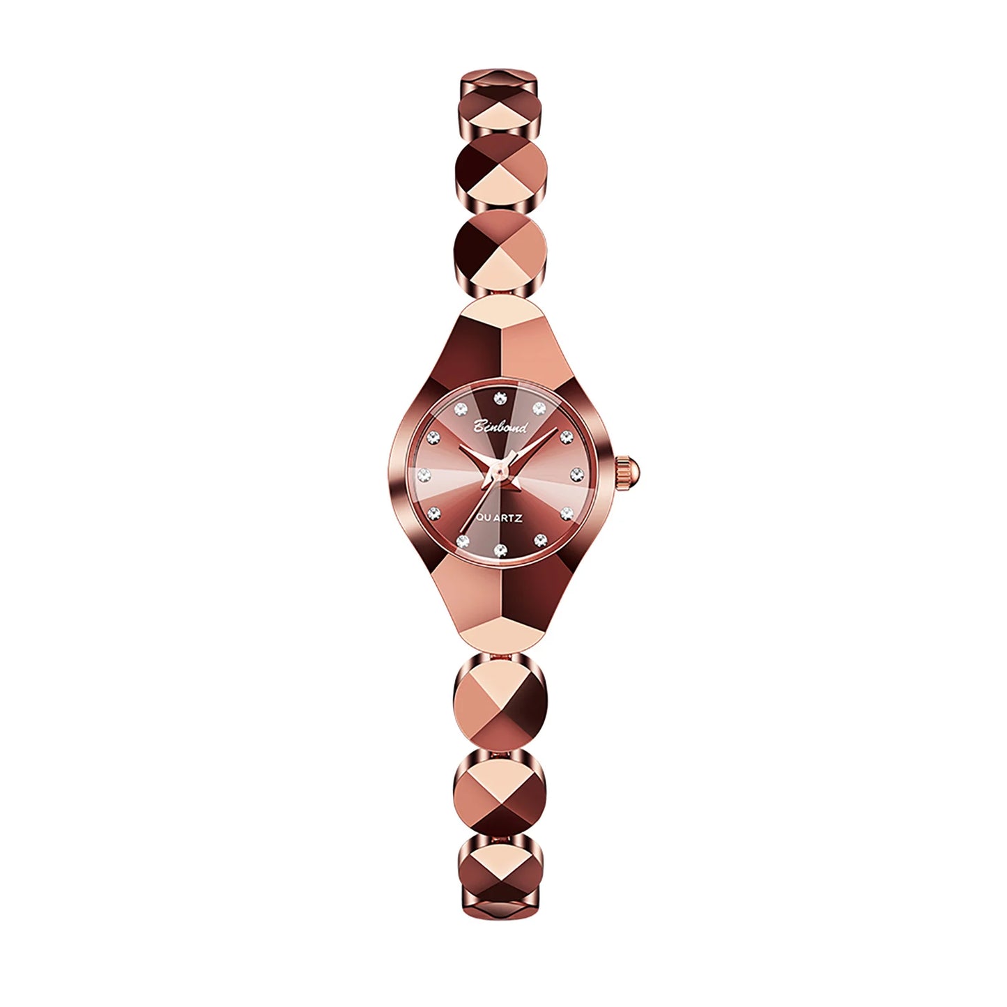 Elegant Women’s Quartz Watch with Diamond Accents and Stainless Steel Strap
