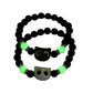 Fashion Luminous Beads Couple Bracelets with Glow-In-The-Dark Cat Charm