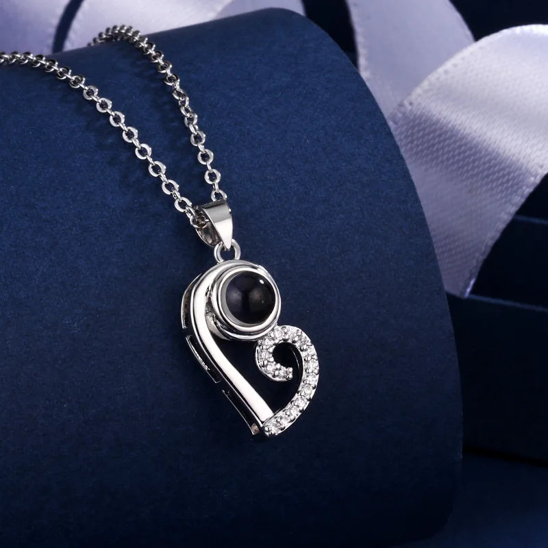 Heart Necklace Photo Personalized Picture Pendant Couple