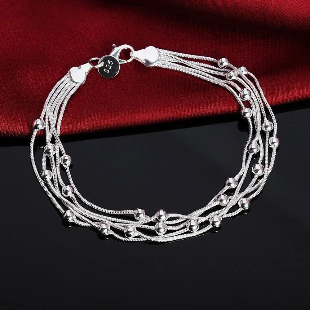 Fine 925 Sterling Silver Solid Chain Bracelet