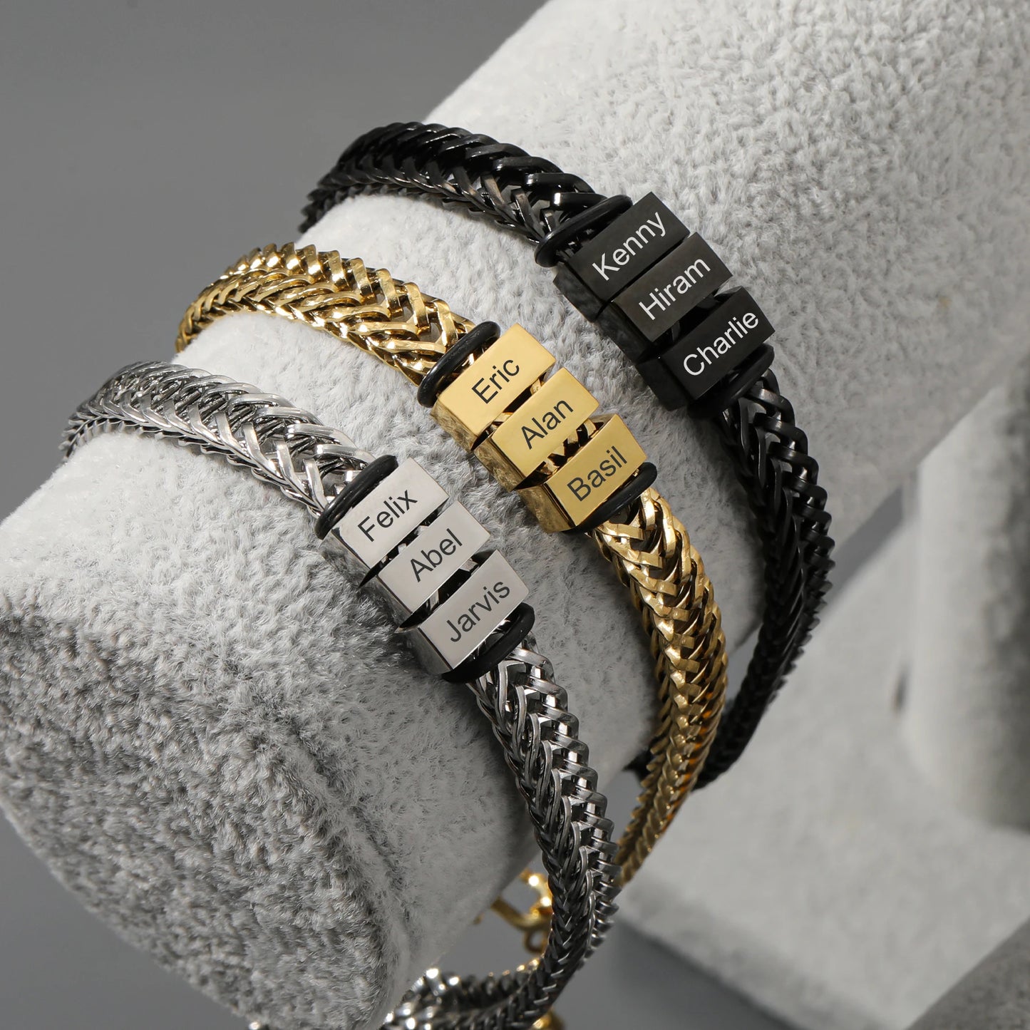 Personalized Stainless Steel Name Bracelet for Dad