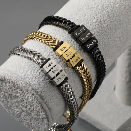Personalized Stainless Steel Name Bracelet for Dad