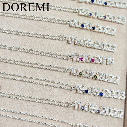 Custom Name Date Bracelet Crystal Birthstone