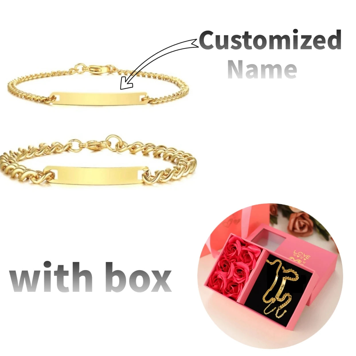 Personalized Couple Bracelet Set with Custom Name