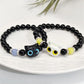 Fashion Luminous Beads Couple Bracelets with Glow-In-The-Dark Cat Charm