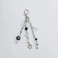 Handmade Edgy Black & White Dice Keychain
