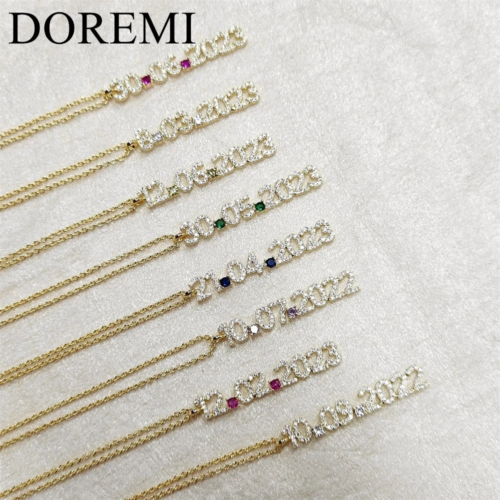 Custom Name Date Bracelet Crystal Birthstone