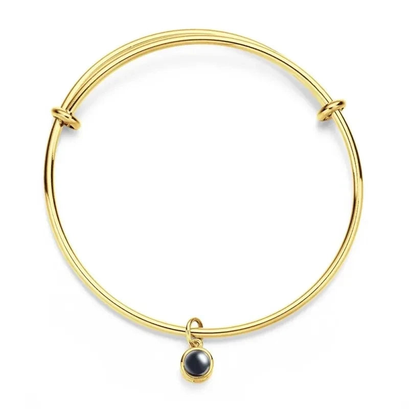 Customized Photo Projection Bracelets For Women Personalized Couple Bangles