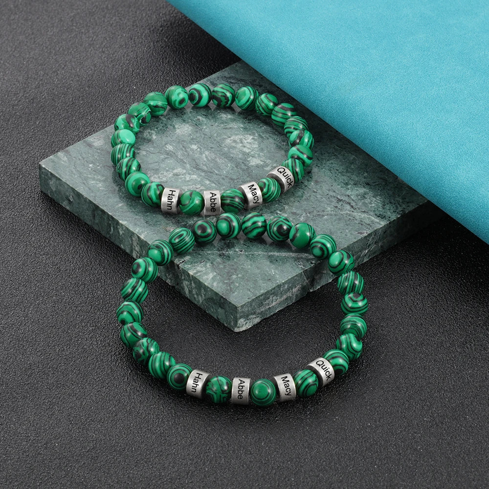 Personalized Stainless Steel Beaded Chain Name