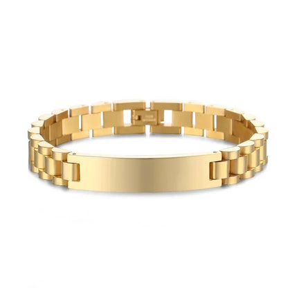 Custom Stainless Steel Name Bangle & Cufflinks Set