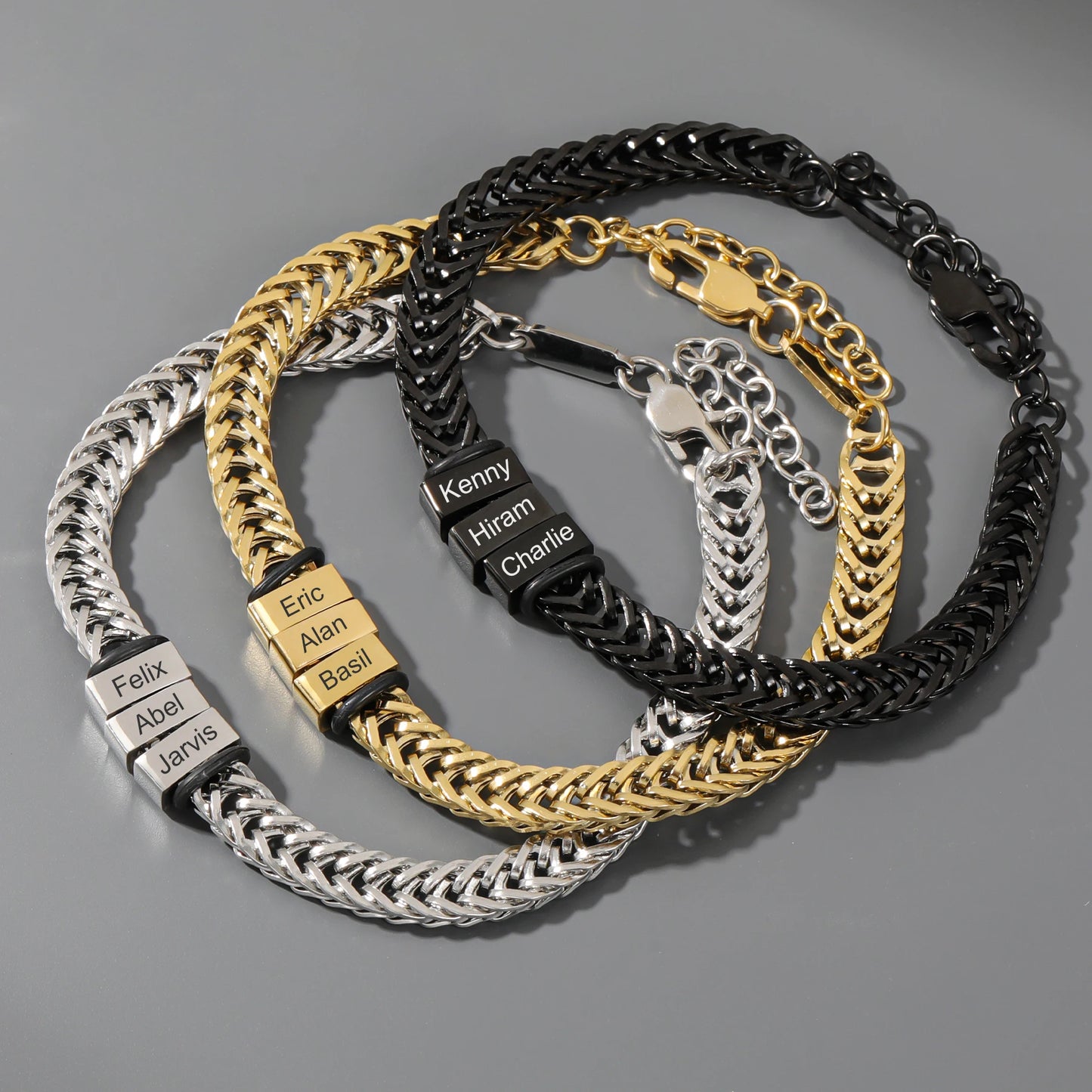 Personalized Stainless Steel Name Bracelet for Dad