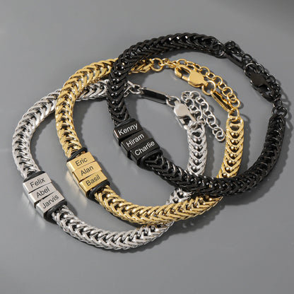 Personalized Stainless Steel Name Bracelet for Dad