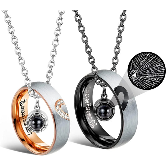 Matching Couples Pendant Necklace Set