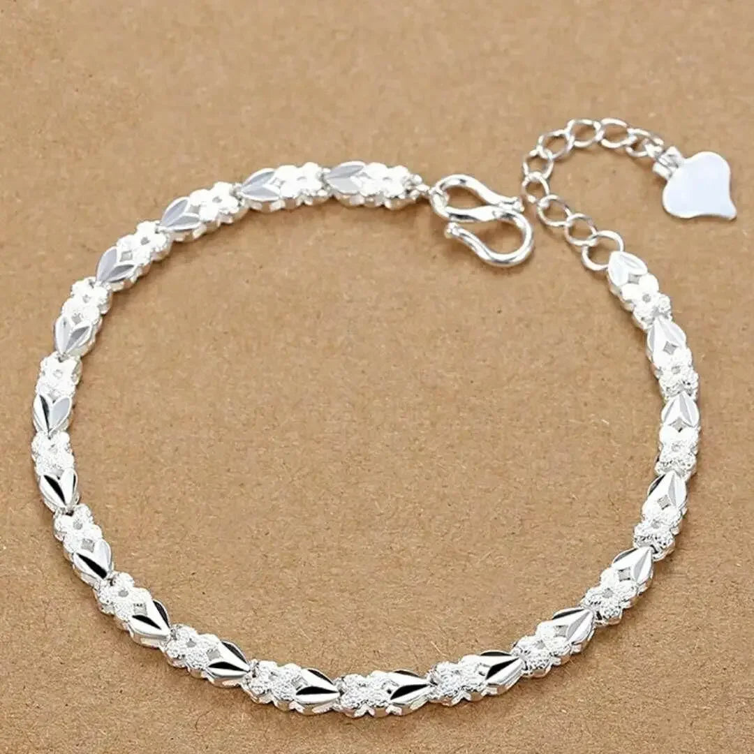 Fine 925 Sterling Silver Solid Chain Bracelet
