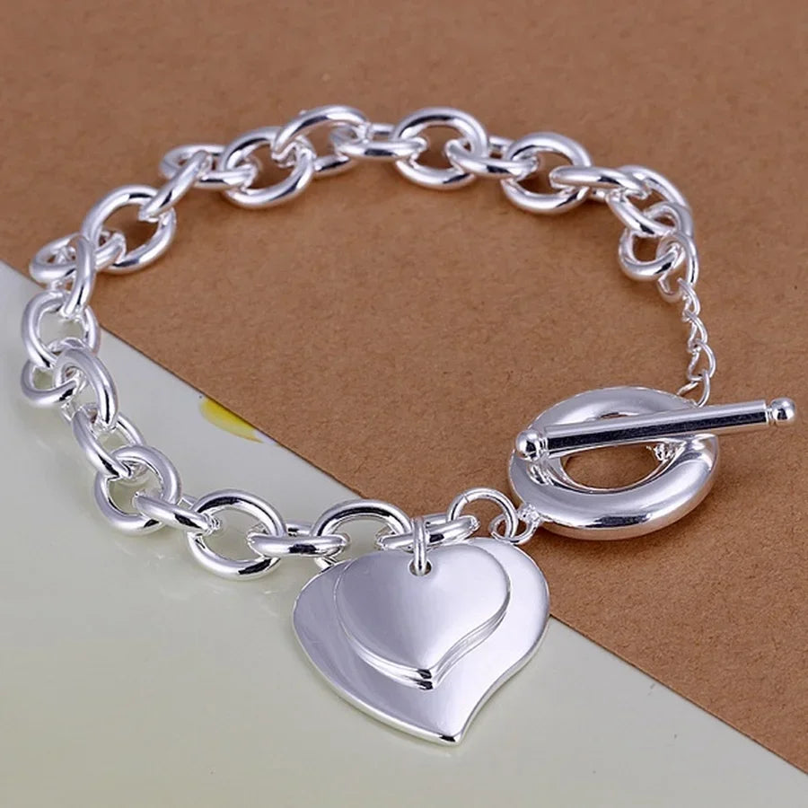 Fine 925 Sterling Silver Solid Chain Bracelet