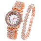 Luxury Rhinestone Bracelet Watch Set for Women