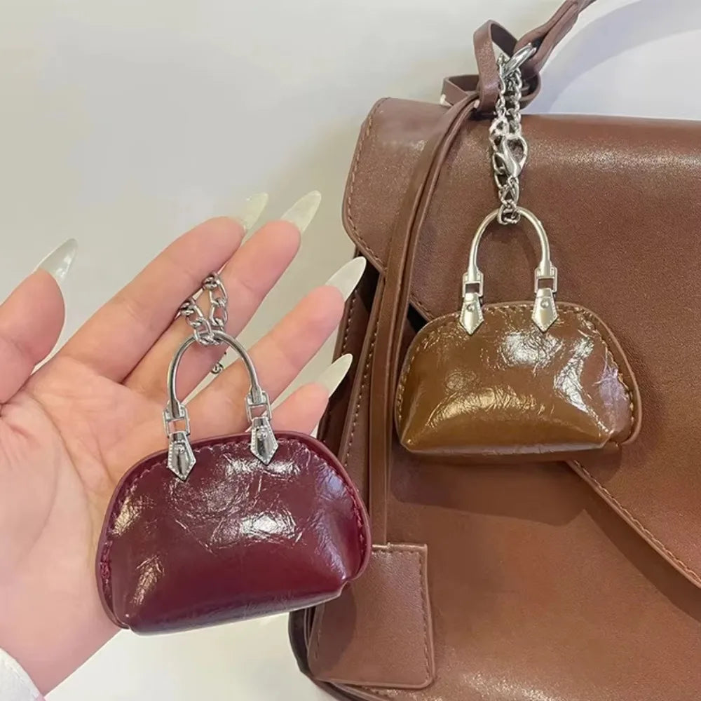 Mini PU Leather Handbag Keychain Pendant