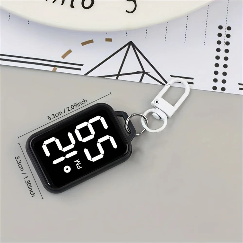 LED Digital Keychain Pocket Watch