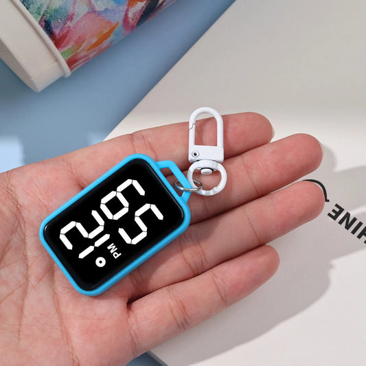 LED Digital Keychain Pocket Watch