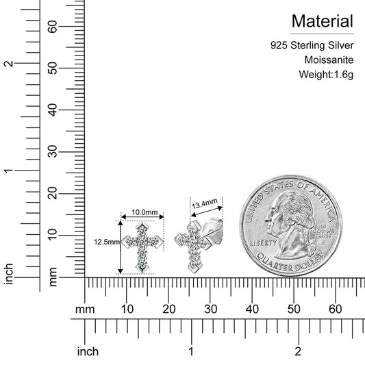 Moissanite Skeleton Cross Earrings