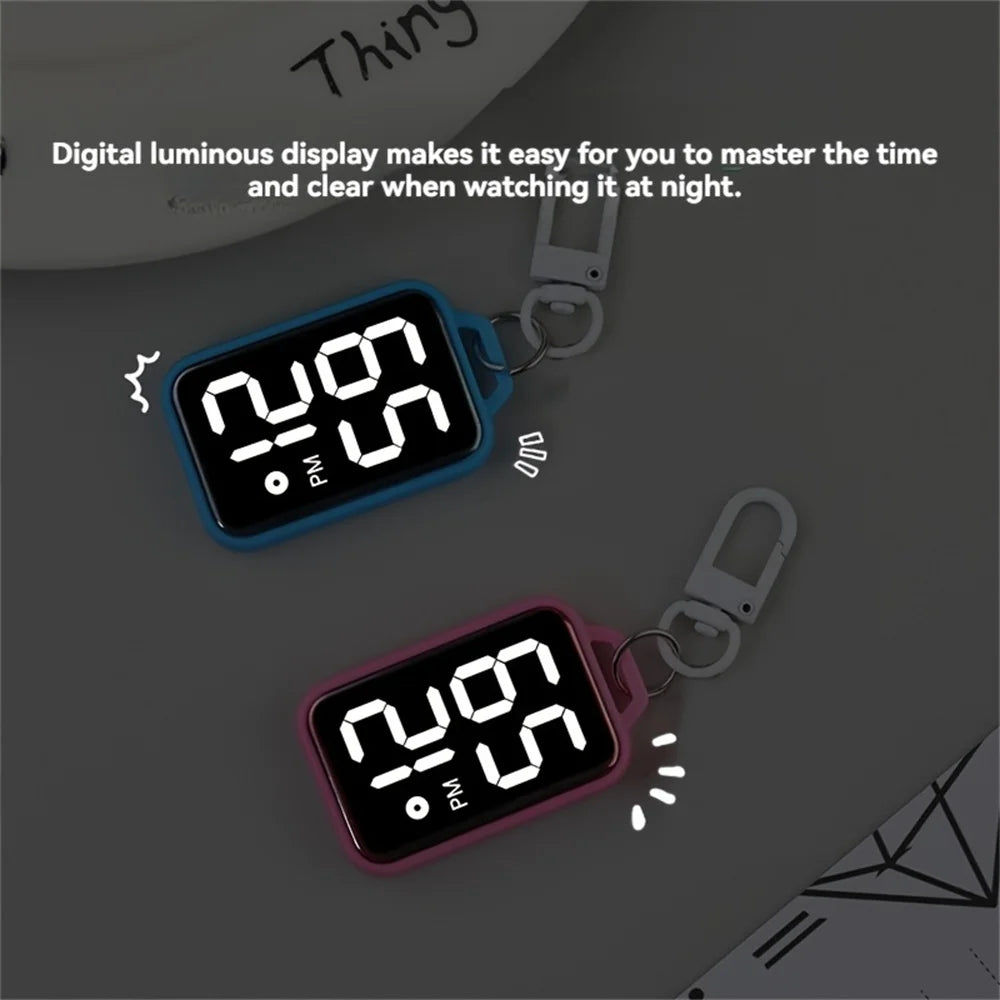 LED Digital Keychain Pocket Watch