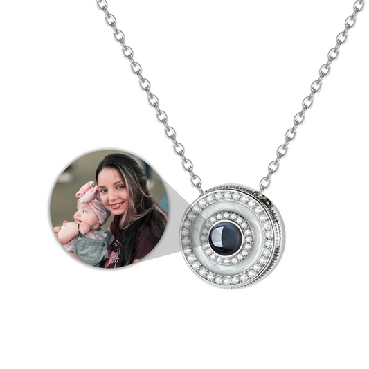 Projection Picture Round Pendant Necklace