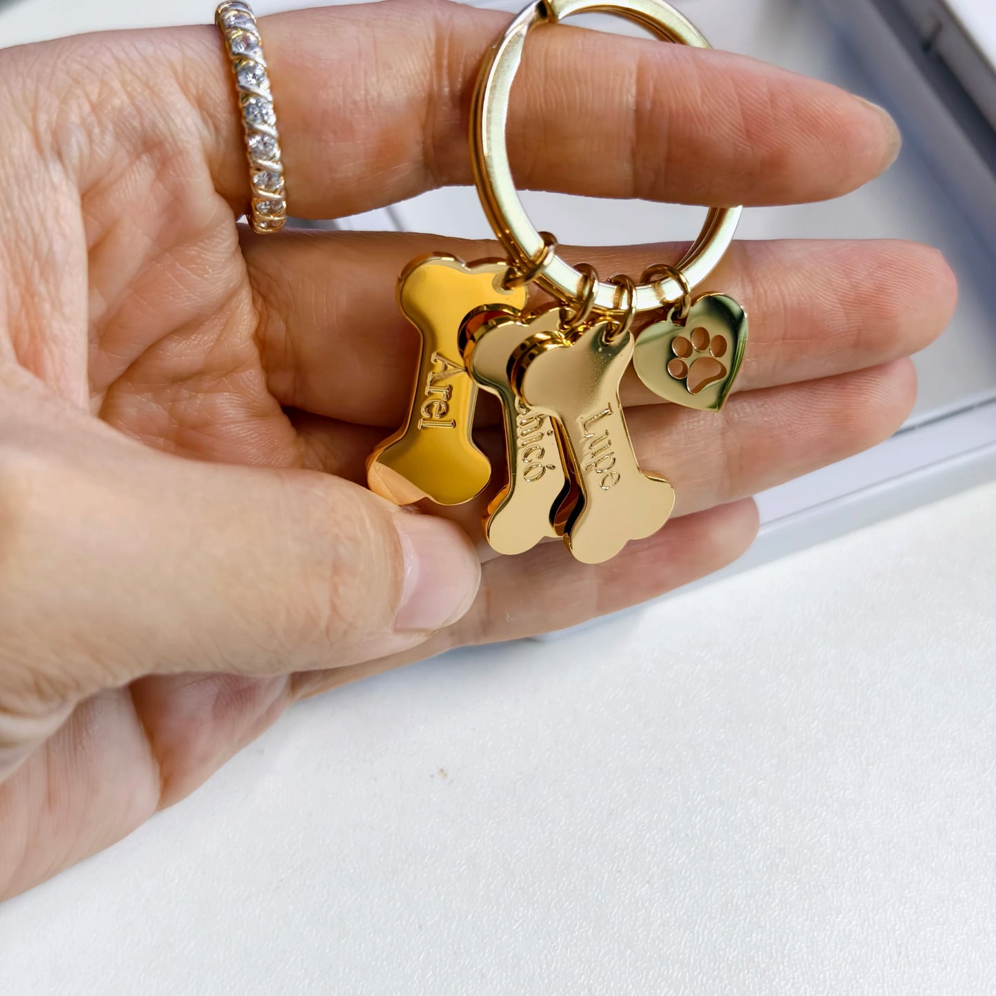 Personalized Dog Bone Keychain for Dog Lovers