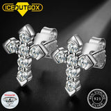 Moissanite Skeleton Cross Earrings
