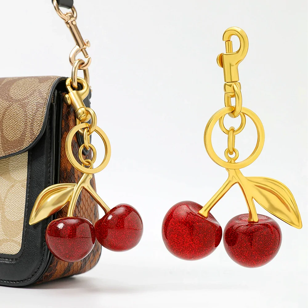 Cute Red Cherry Keychain