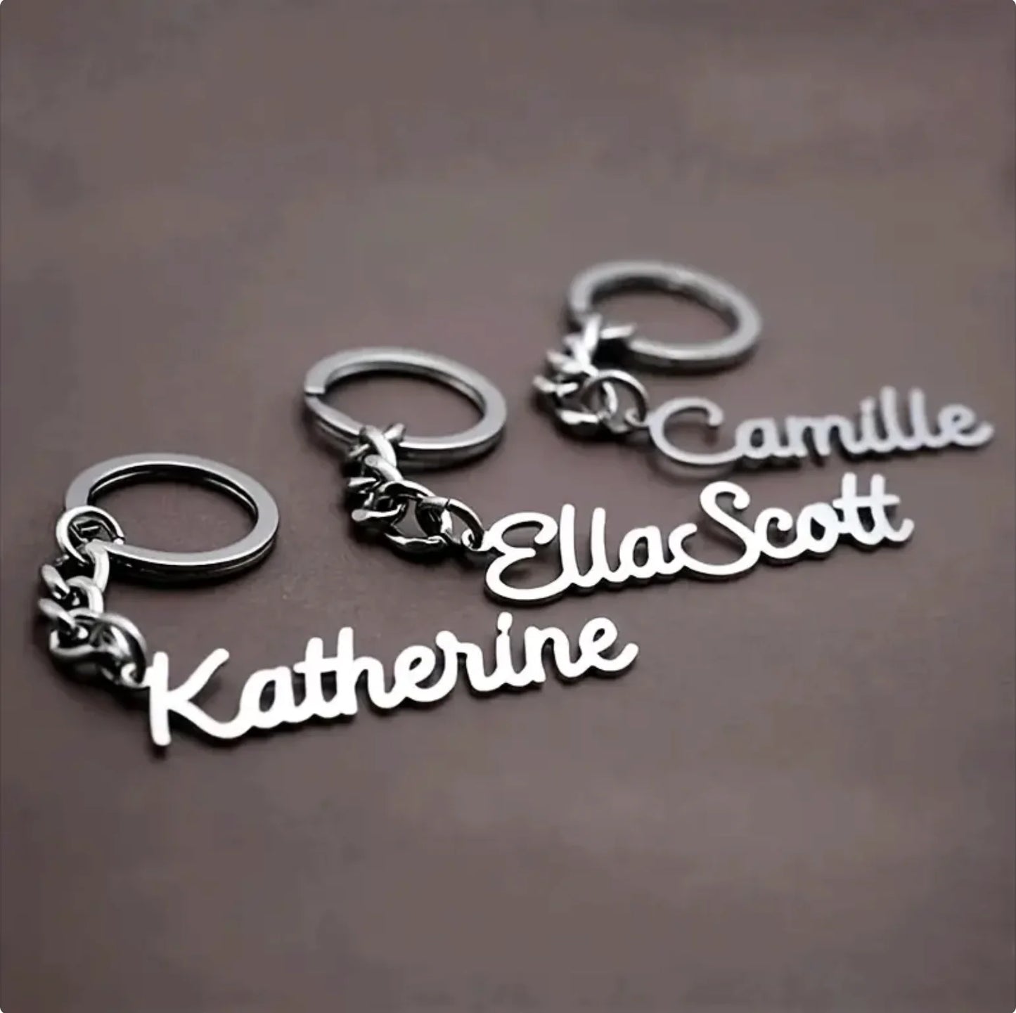 Custom Stainless Steel Name Tag Keychain – Personalized Key Ring