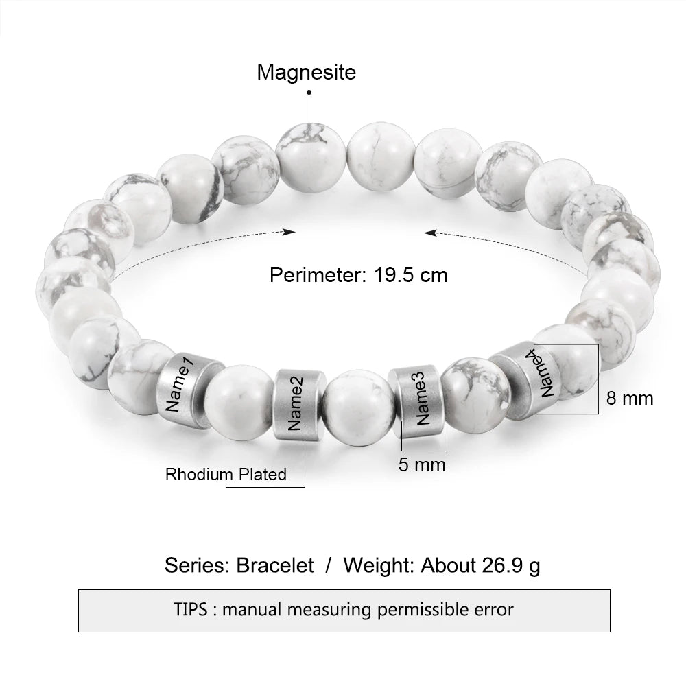 Personalized Stainless Steel Beaded Chain Name