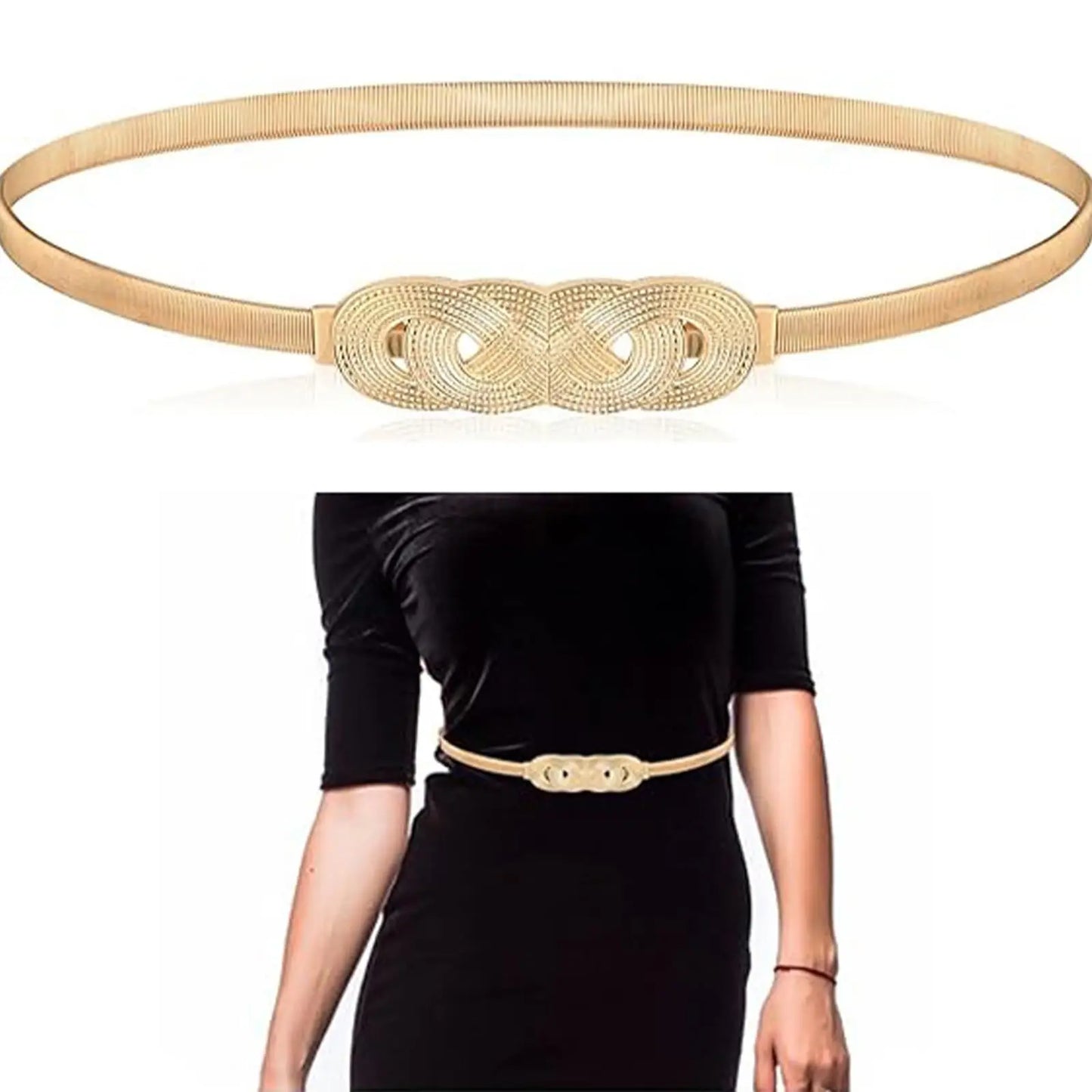 Fashion Elastic Metal Chain Belt for Women