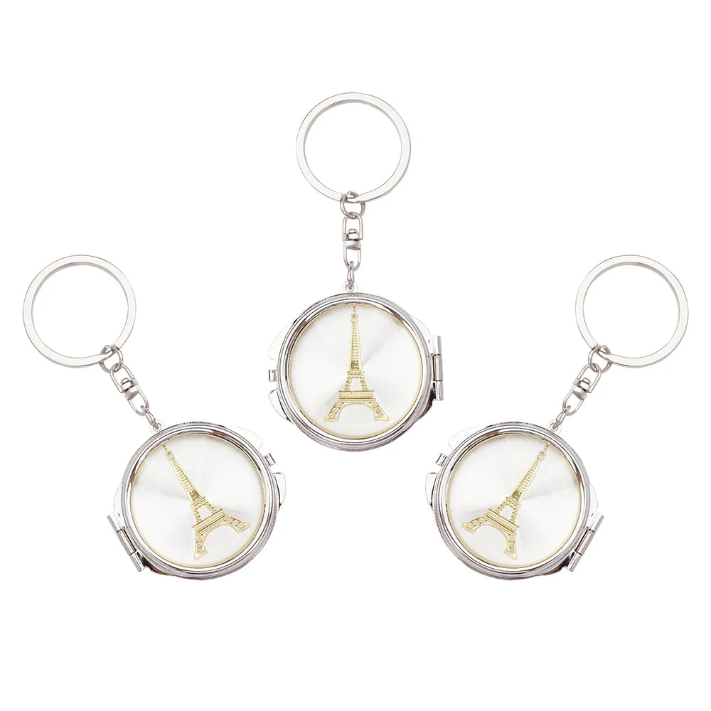 12Pcs Quinceañera Themed Compact Mirror Keychain Set