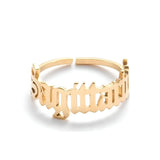 Stainless Steel 12 Constellation Letter Letter Ring