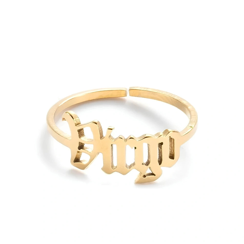 Stainless Steel 12 Constellation Letter Letter Ring