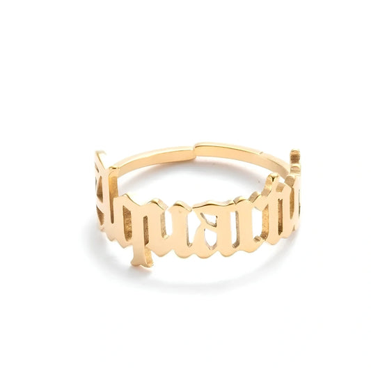 Stainless Steel 12 Constellation Letter Letter Ring