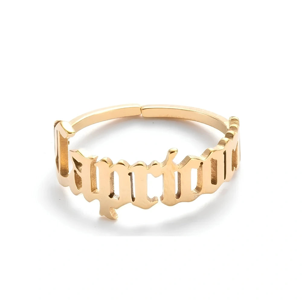 Stainless Steel 12 Constellation Letter Letter Ring
