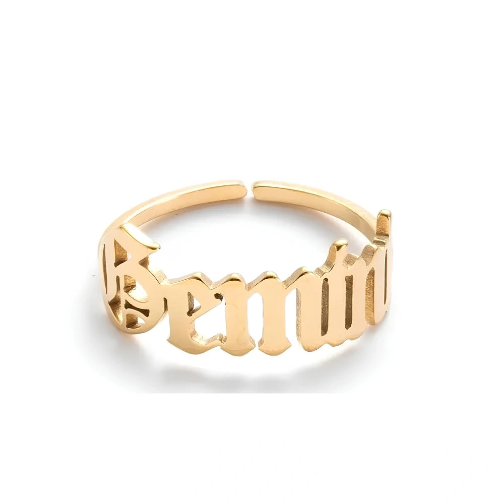 Stainless Steel 12 Constellation Letter Letter Ring