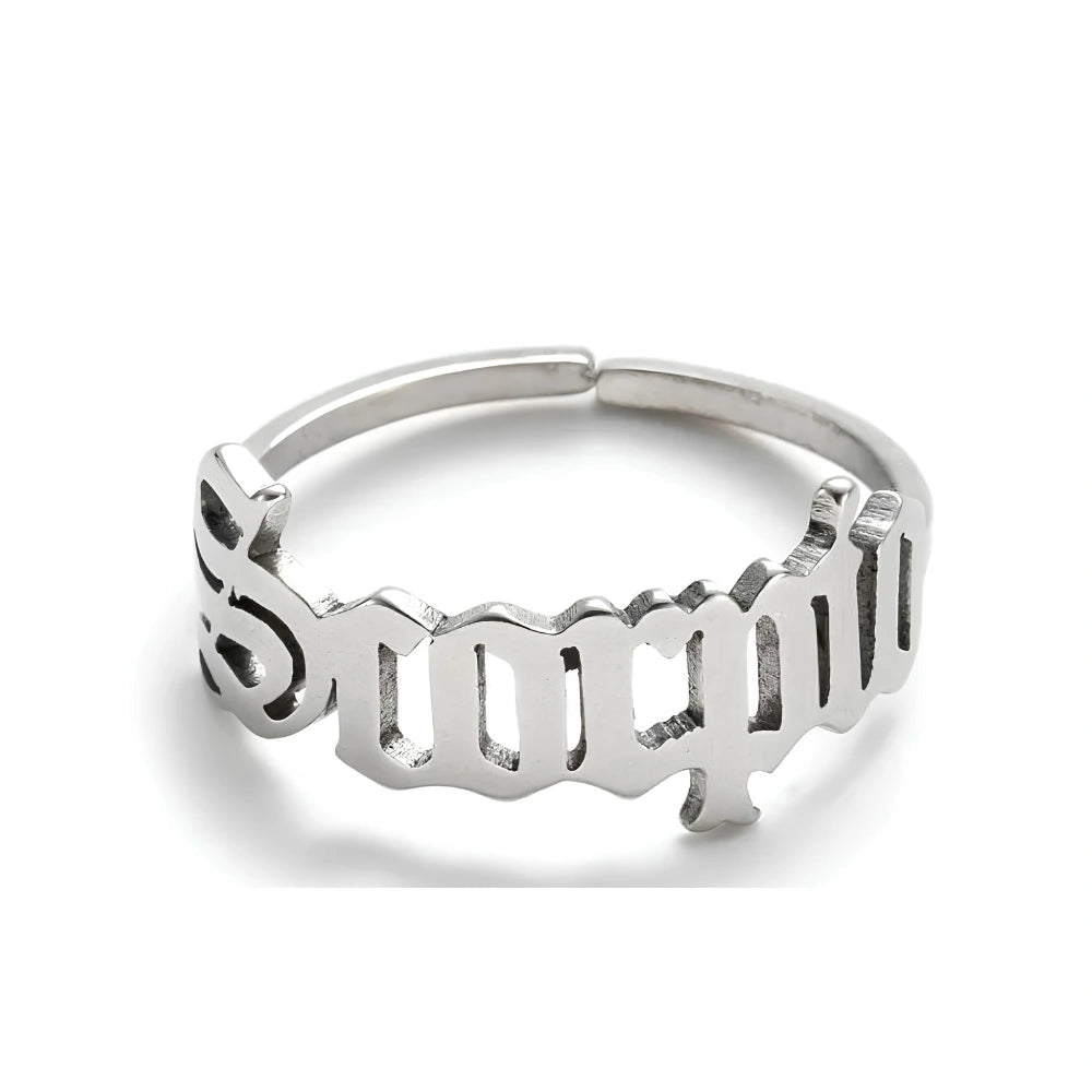 Stainless Steel 12 Constellation Letter Letter Ring