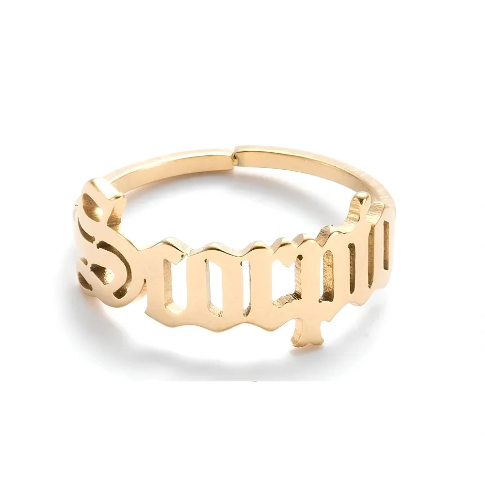 Stainless Steel 12 Constellation Letter Letter Ring