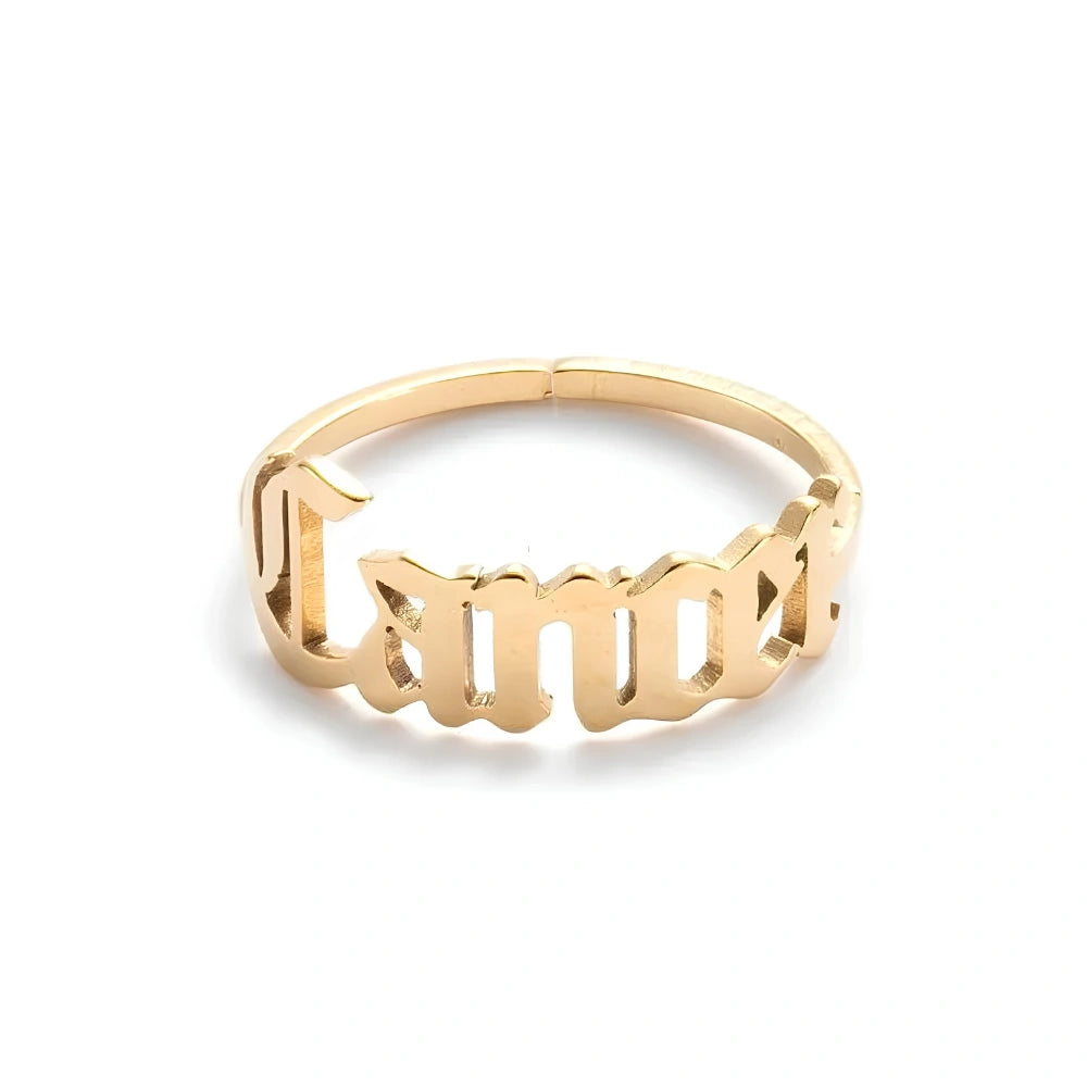 Stainless Steel 12 Constellation Letter Letter Ring