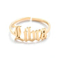 Stainless Steel 12 Constellation Letter Letter Ring