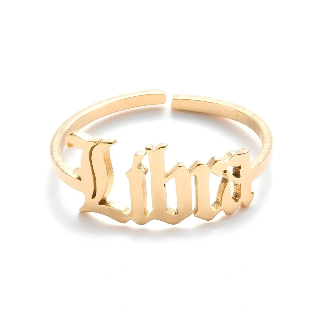 Stainless Steel 12 Constellation Letter Letter Ring